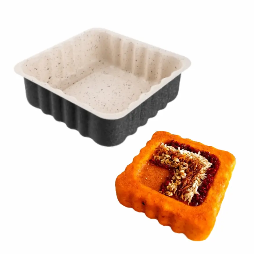 InShot_20250926_143525215 Granite Square Savarin Cake Mould - Image 1
