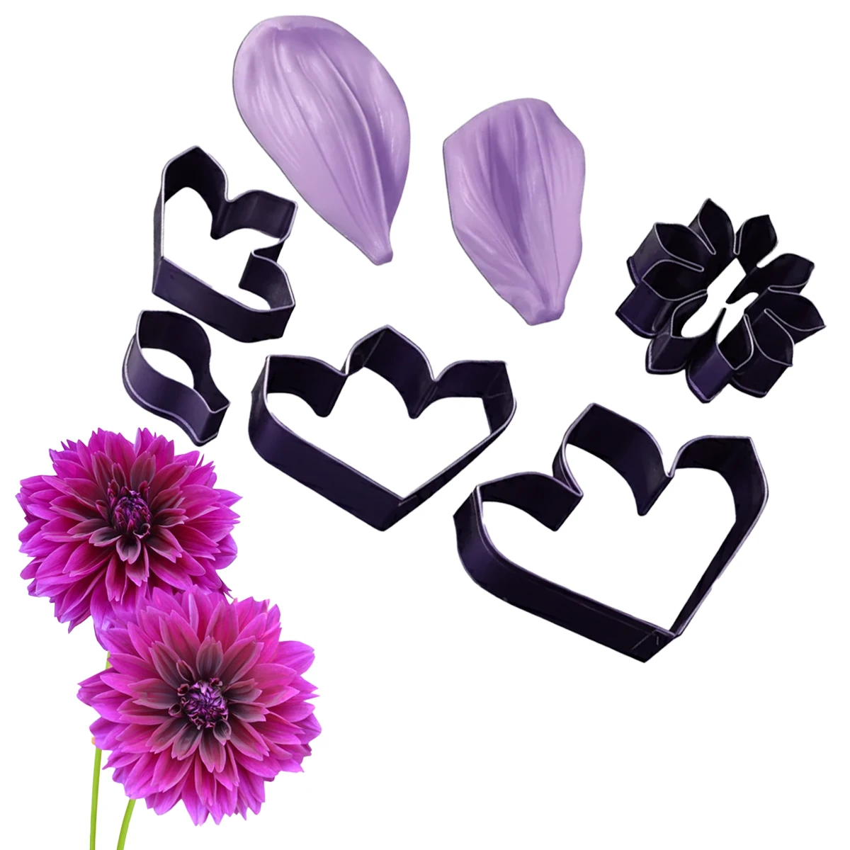 FVC08-5 Dahlia Flower Cutter and Veiner Set 5th - Image 1