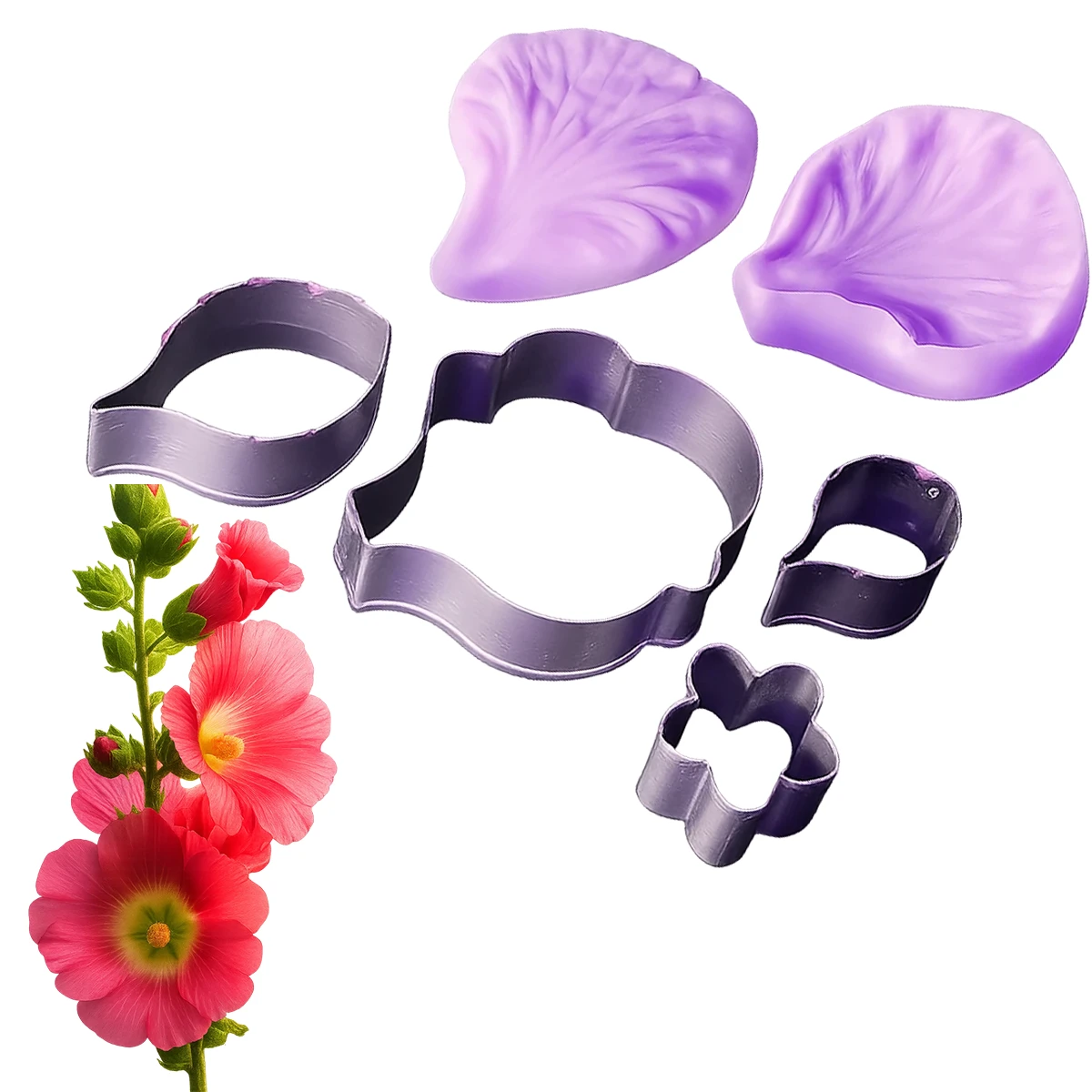 FVC19 Hollyhock Flower Cutter and Veiner Set - Image 1