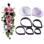 Tear‑Shaped Rose Flower Cutter and Veiner Set
