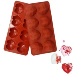 Silicone Mould of 8 Origami Hearts 7cm