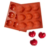 Silicone Mould of 9 Origami Hearts 5cm