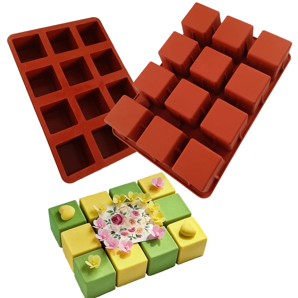 MSQ05 Squared Cube Silicone Mould 5cm - Image 1